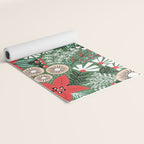 Christmas Holiday Flowers Poinsettia Green Red White Pattern Yoga Mat Gallery Image 2