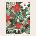Christmas Holiday Flowers Poinsettia Green Red White Pattern Poster Gallery Image 4