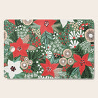 Christmas Holiday Flowers Poinsettia Green Red White Pattern Cutting Board Gallery Image 1