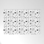Atomic Retro Mid Century Modern Pattern Black and White Welcome Mat Gallery Image 1