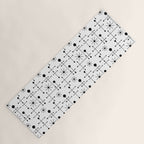 Atomic Retro Mid Century Modern Pattern Black and White Yoga Mat Gallery Image 1