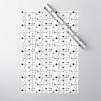 Atomic Retro Mid Century Modern Pattern Black and White Wrapping Paper Gallery Image 1