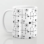 Atomic Retro Mid Century Modern Pattern Black and White Coffee Mug Gallery Image 3