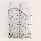 Atomic Retro Mid Century Modern Pattern Black and White Duvet Cover Gallery Image 6
