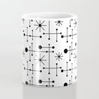 Atomic Retro Mid Century Modern Pattern Black and White Coffee Mug Gallery Image 4