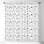 Atomic Retro Mid Century Modern Pattern Black and White Window Curtain Gallery Image 5