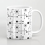 Atomic Retro Mid Century Modern Pattern Black and White Coffee Mug Gallery Image 1