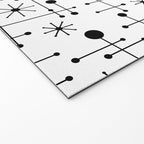 Atomic Retro Mid Century Modern Pattern Black and White Welcome Mat Gallery Image 2