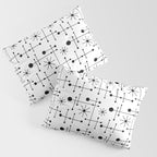 Atomic Retro Mid Century Modern Pattern Black and White Pillow Sham Gallery Image 3