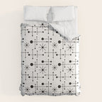 Atomic Retro Mid Century Modern Pattern Black and White Comforter Gallery Image 6