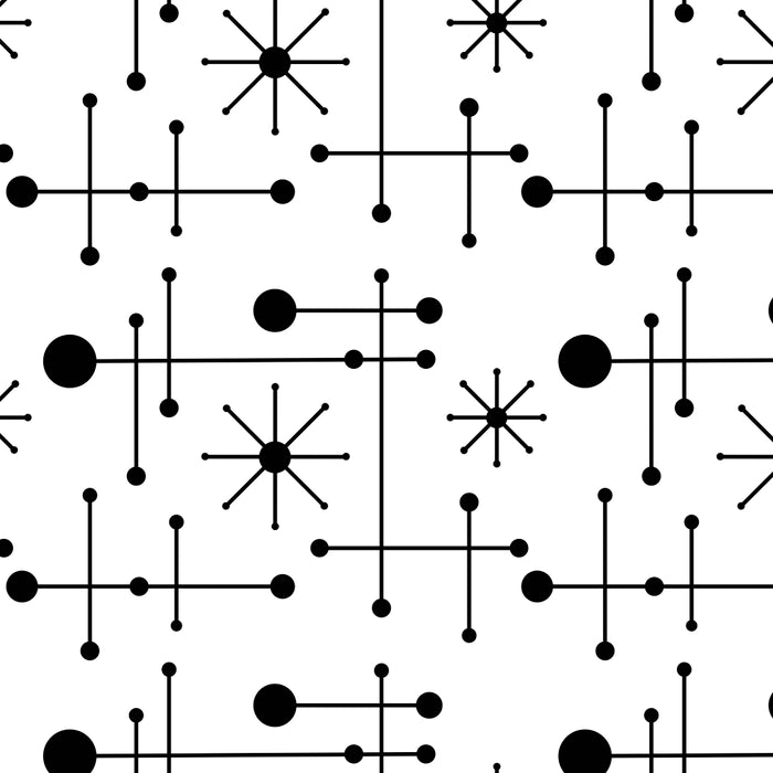 Atomic Retro Mid Century Modern Pattern Black and White Coffee Mug Gallery Image 2