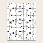 Atomic Retro Mid Century Modern Pattern Black and White Notebook Gallery Image 4