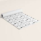 Atomic Retro Mid Century Modern Pattern Black and White Yoga Mat Gallery Image 2