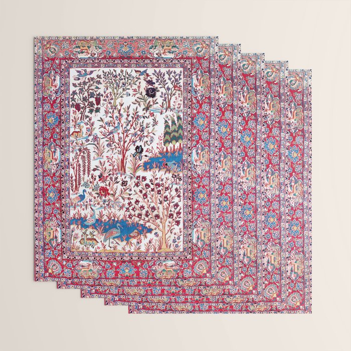 Esfahan Central Persian Silk Rug Print Wrapping Paper Gallery Image 3
