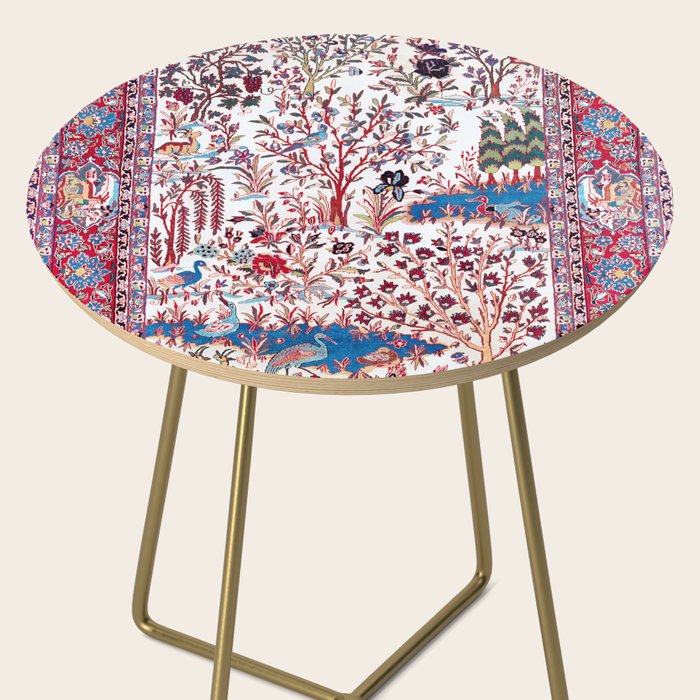 Esfahan Central Persian Silk Rug Print Side Table Gallery Image 2
