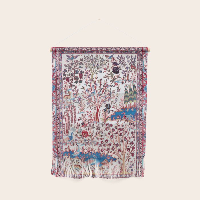 Esfahan Central Persian Silk Rug Print Wall Hanging Gallery Image 1