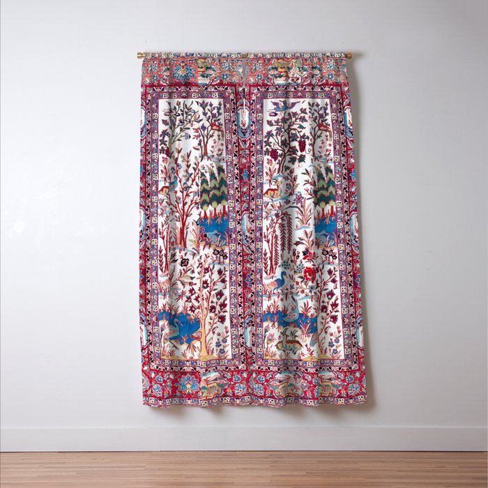 Esfahan Central Persian Silk Rug Print Window Curtain Gallery Image 3