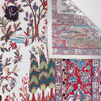 Esfahan Central Persian Silk Rug Print Wall Tapestry Gallery Image 3