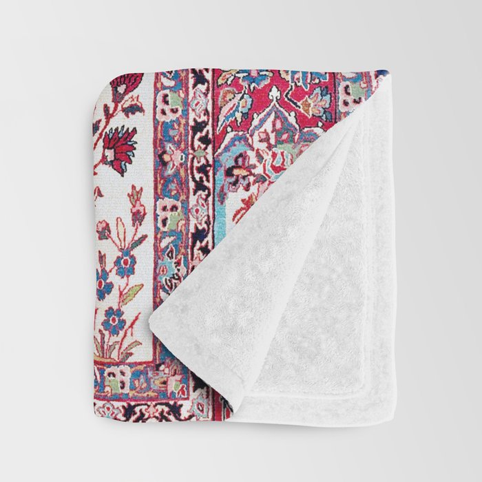 Esfahan Central Persian Silk Rug Print Throw Blanket Gallery Image 3
