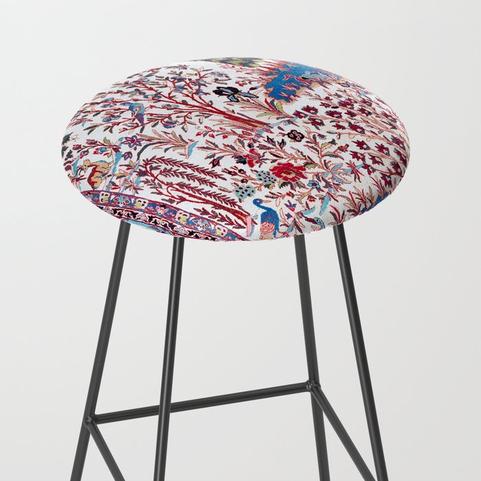 Esfahan Central Persian Silk Rug Print Stool Gallery Image 2