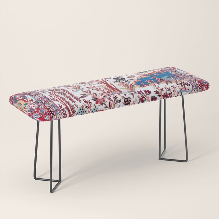 Esfahan Central Persian Silk Rug Print Bench Gallery Image 1