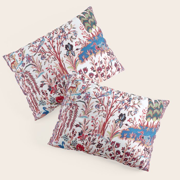 Esfahan Central Persian Silk Rug Print Pillow Sham Gallery Image 1