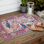 Esfahan Central Persian Silk Rug Print Outdoor Rug Gallery Image 2