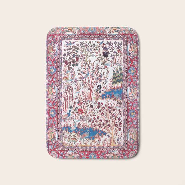 Esfahan Central Persian Silk Rug Print Bath Mat Gallery Image 1