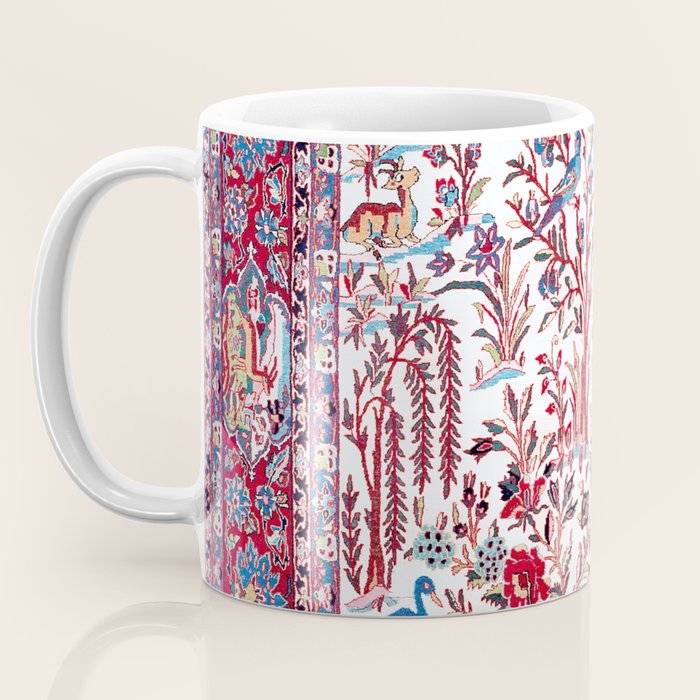 Esfahan Central Persian Silk Rug Print Coffee Mug Gallery Image 3