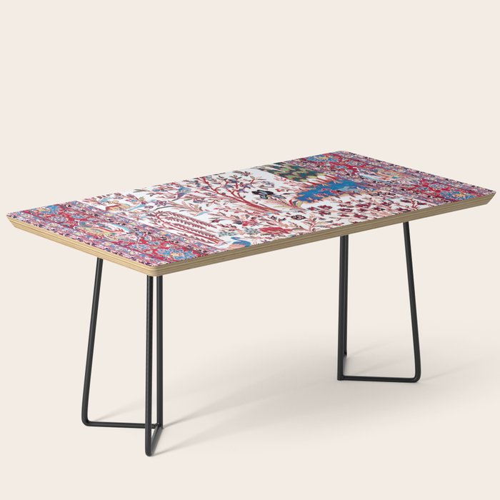 Esfahan Central Persian Silk Rug Print Coffee Table Gallery Image 1