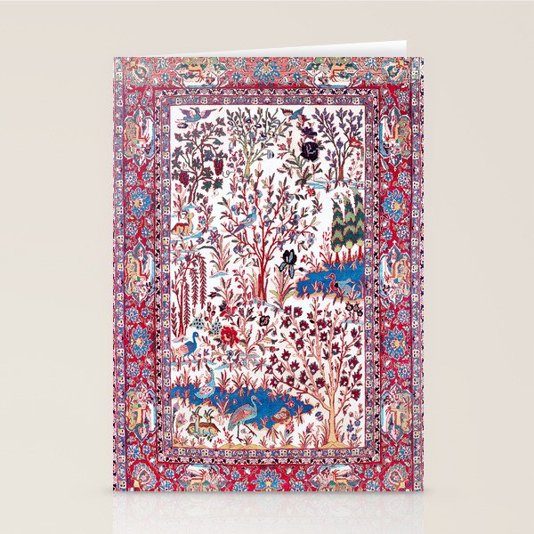 Esfahan Central Persian Silk Rug Print Stationery Card Gallery Image 2