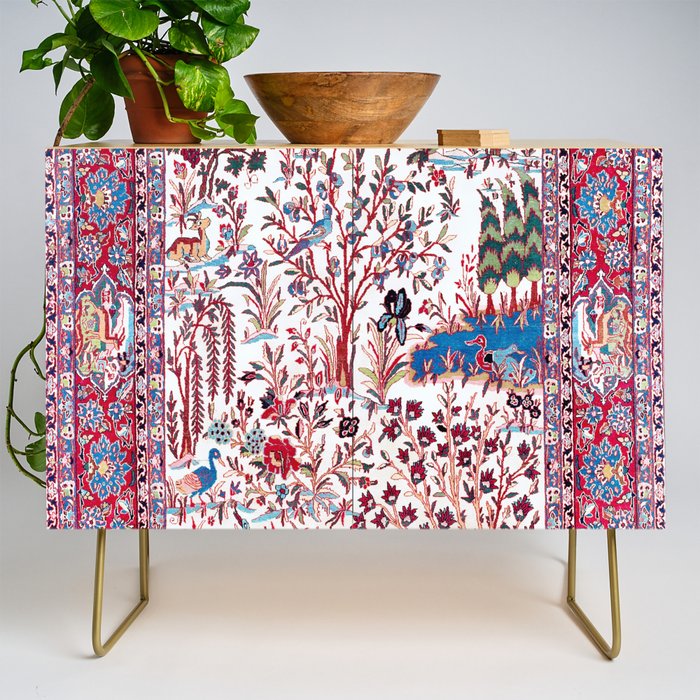 Esfahan Central Persian Silk Rug Print Credenza Gallery Image 1