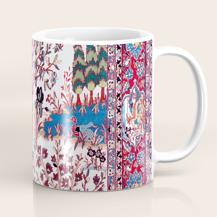 Esfahan Central Persian Silk Rug Print Coffee Mug Gallery Image 1