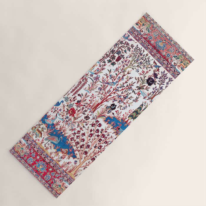 Esfahan Central Persian Silk Rug Print Yoga Mat Gallery Image 1