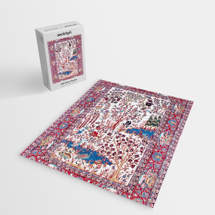 Esfahan Central Persian Silk Rug Print Jigsaw Puzzle Gallery Image 2