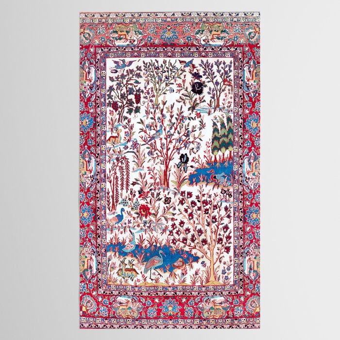 Esfahan Central Persian Silk Rug Print Tablecloth Gallery Image 2