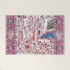 Esfahan Central Persian Silk Rug Print Welcome Mat Gallery Image 1