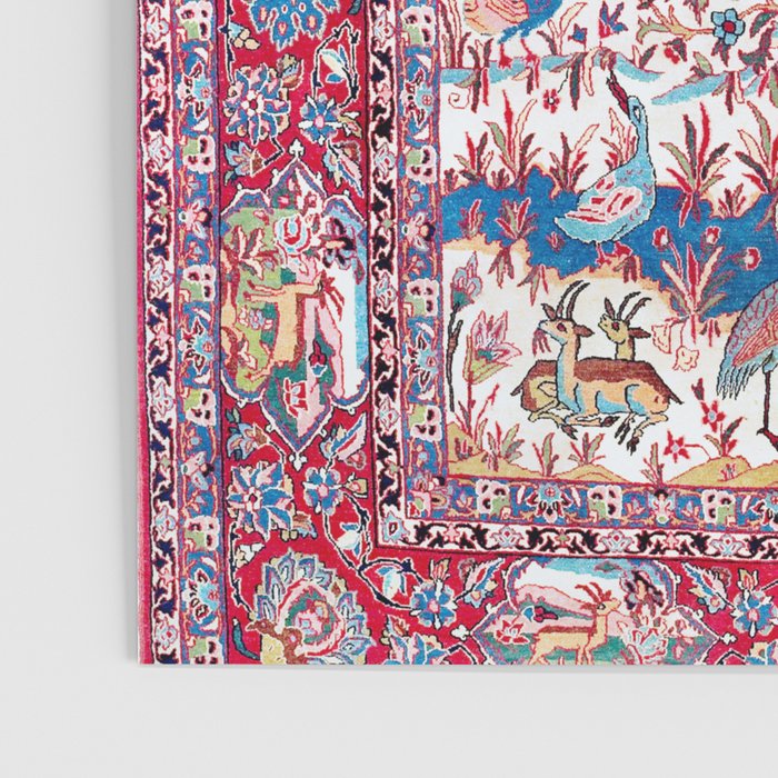 Esfahan Central Persian Silk Rug Print Poster Gallery Image 3