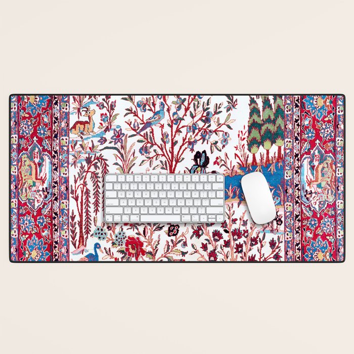 Esfahan Central Persian Silk Rug Print Desk Mat Gallery Image 1