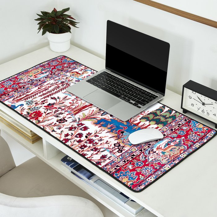 Esfahan Central Persian Silk Rug Print Desk Mat Gallery Image 2