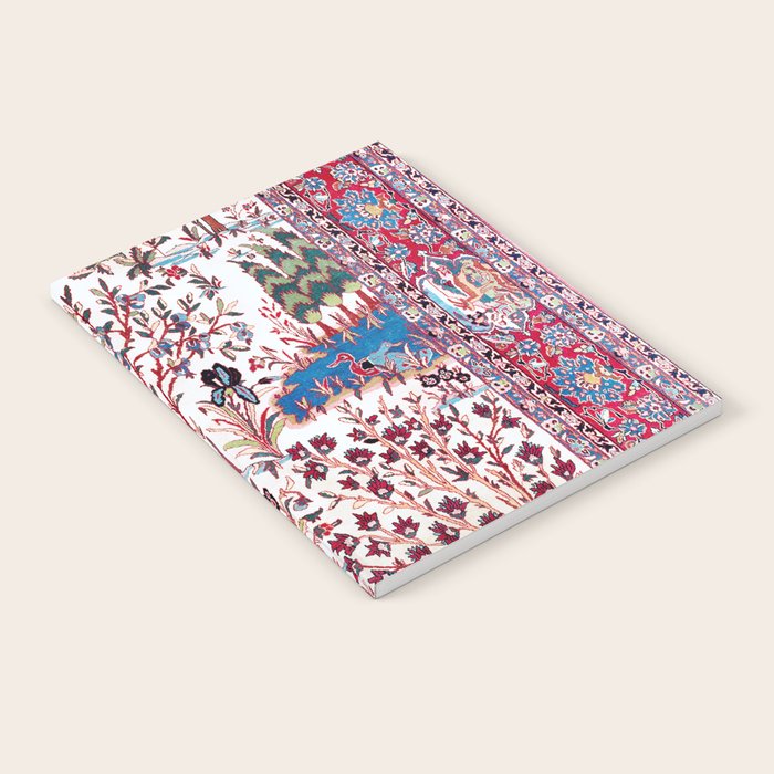 Esfahan Central Persian Silk Rug Print Notebook Gallery Image 2