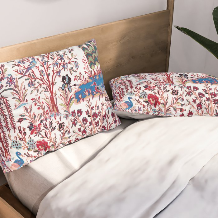 Esfahan Central Persian Silk Rug Print Pillow Sham Gallery Image 2