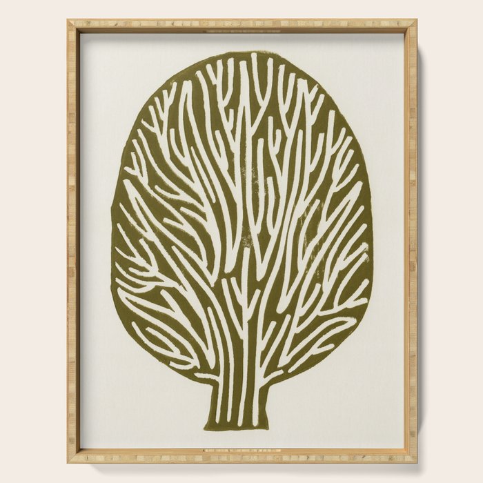 Linocut Tree #1 Serving Tray Gallery Image 1