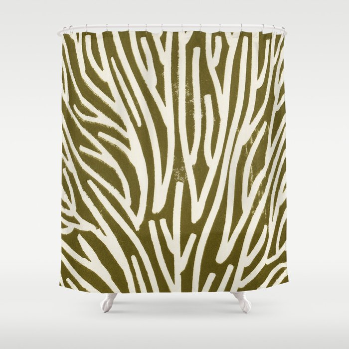 Linocut Tree #1 Shower Curtain Gallery Image 1