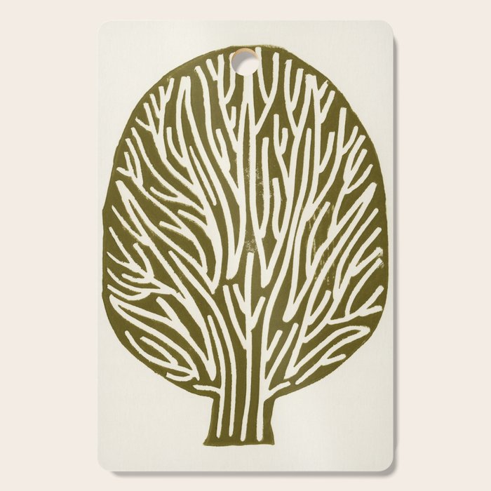 Linocut Tree #1 Cutting Board Gallery Image 1