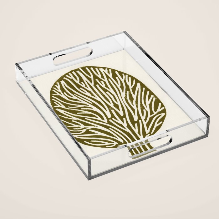 Linocut Tree #1 Acrylic Tray Gallery Image 1