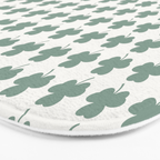 Clovers XXXII Sage Green Botanical Pattern Bath Mat Gallery Image 3