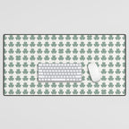 Clovers XXXII Sage Green Botanical Pattern Desk Mat Gallery Image 1
