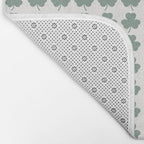 Clovers XXXII Sage Green Botanical Pattern Bath Mat Gallery Image 2