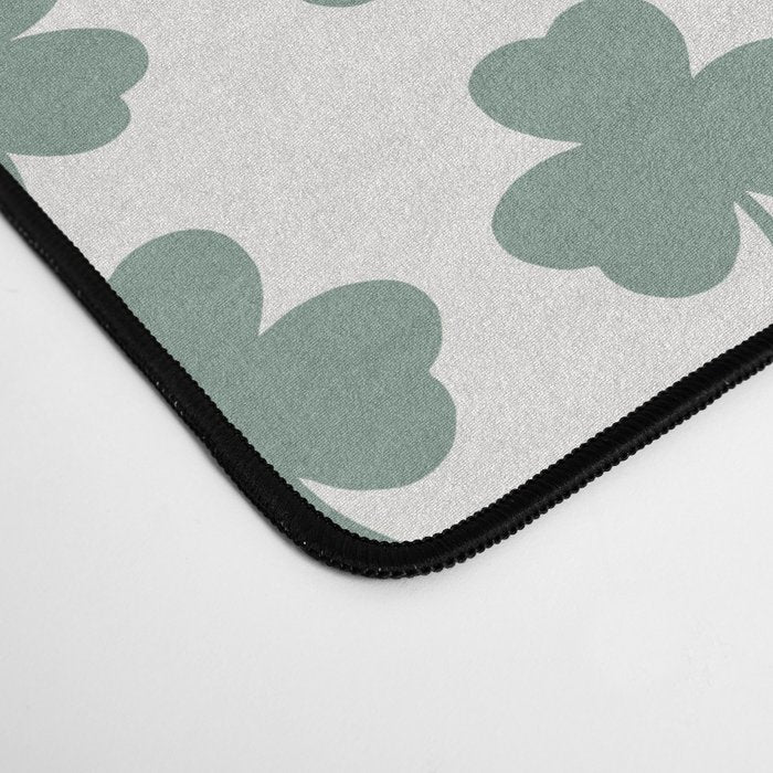 Clovers XXXII Sage Green Botanical Pattern Desk Mat Gallery Image 4